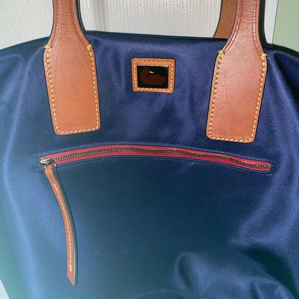 Dooney & Bourke Navy and Brown Shoulder Bag